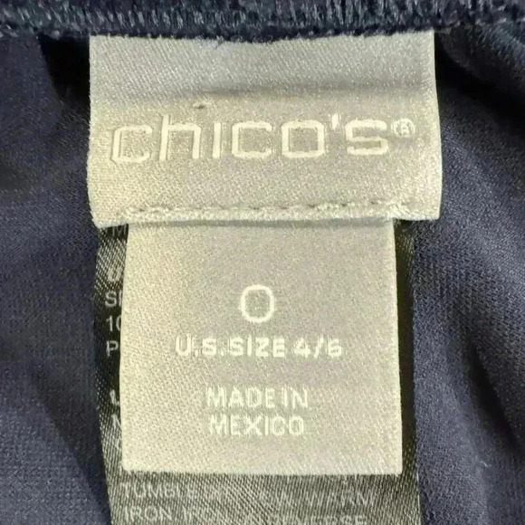 CHICOS Brigitte Navy Blue Pull on Wide Leg Slimming Cropped Pants Size 4/6 - Picture 6 of 8